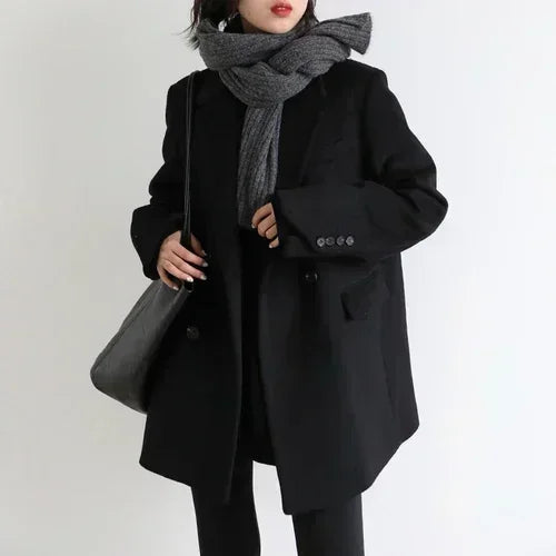 Mune | Women's Blazer - Wool Mid-Length Jacket