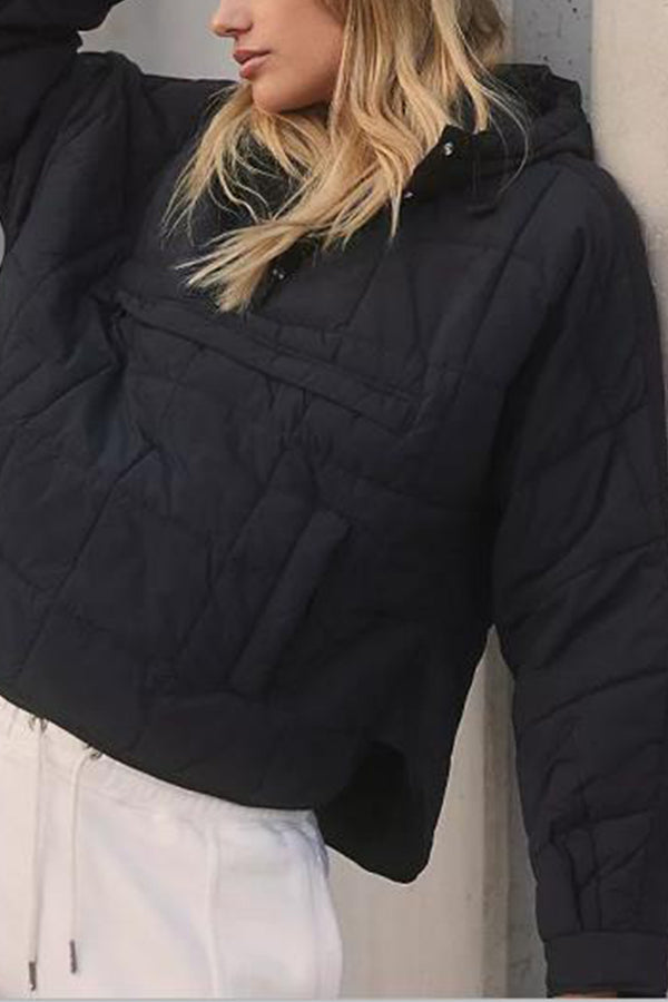Mune | Color Hoodie Padded Folding Padded Pullover Pocket Long Sleeve Jacket