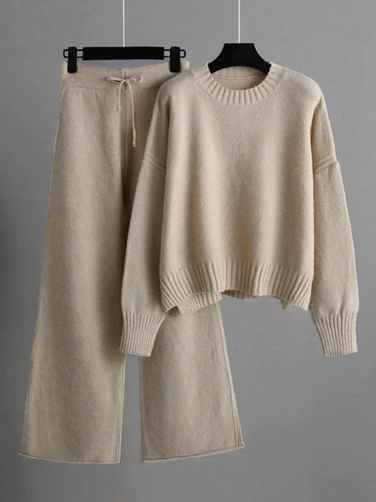 Mune | Winter Knit Duo: Sweater & Wide Pants Set