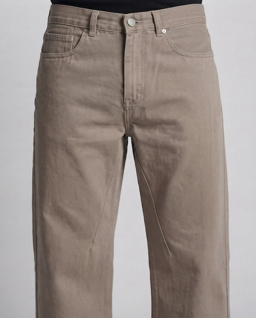 Men's Wide Cotton Twill Pants with Wide Leg and Straight Cut Mune Fashion