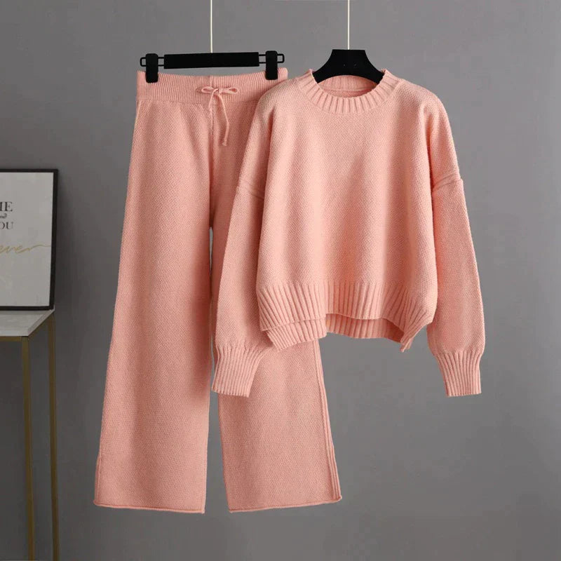 Mune | Winter Knit Duo: Sweater & Wide Pants Set