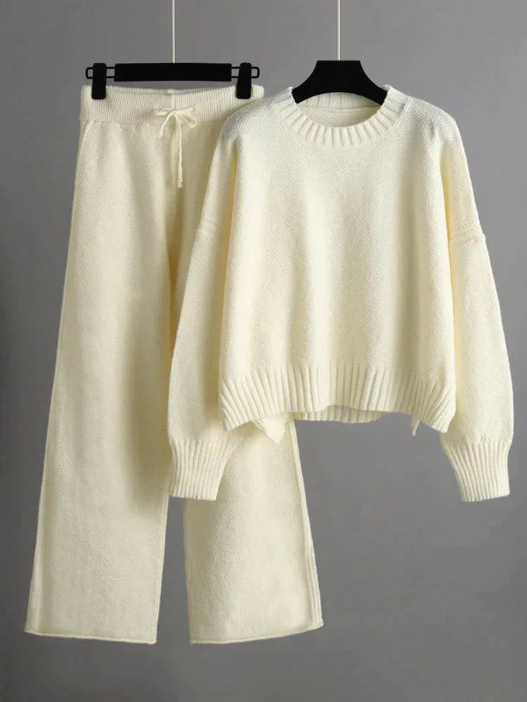 Mune | Winter Knit Duo: Sweater & Wide Pants Set