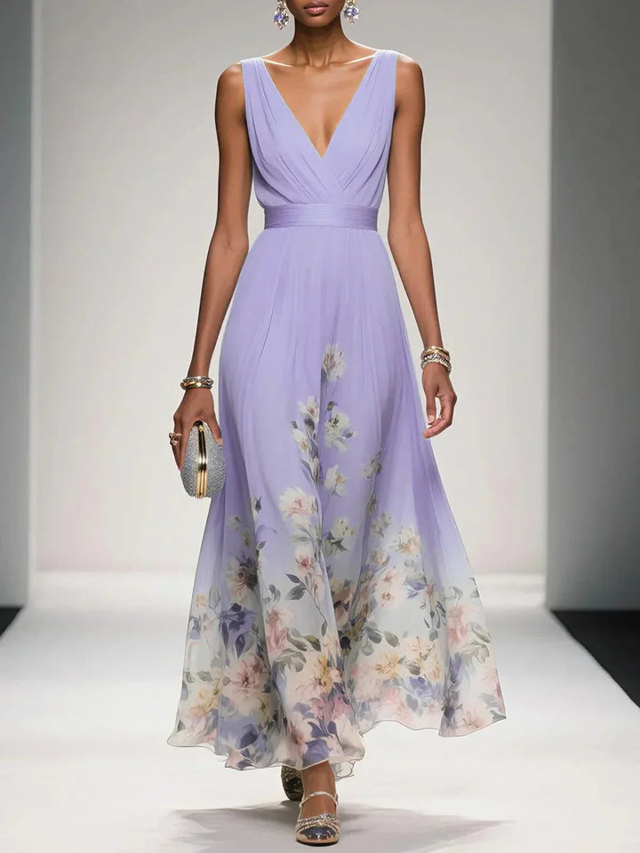 Women Floral Print Wedding Guest Dress