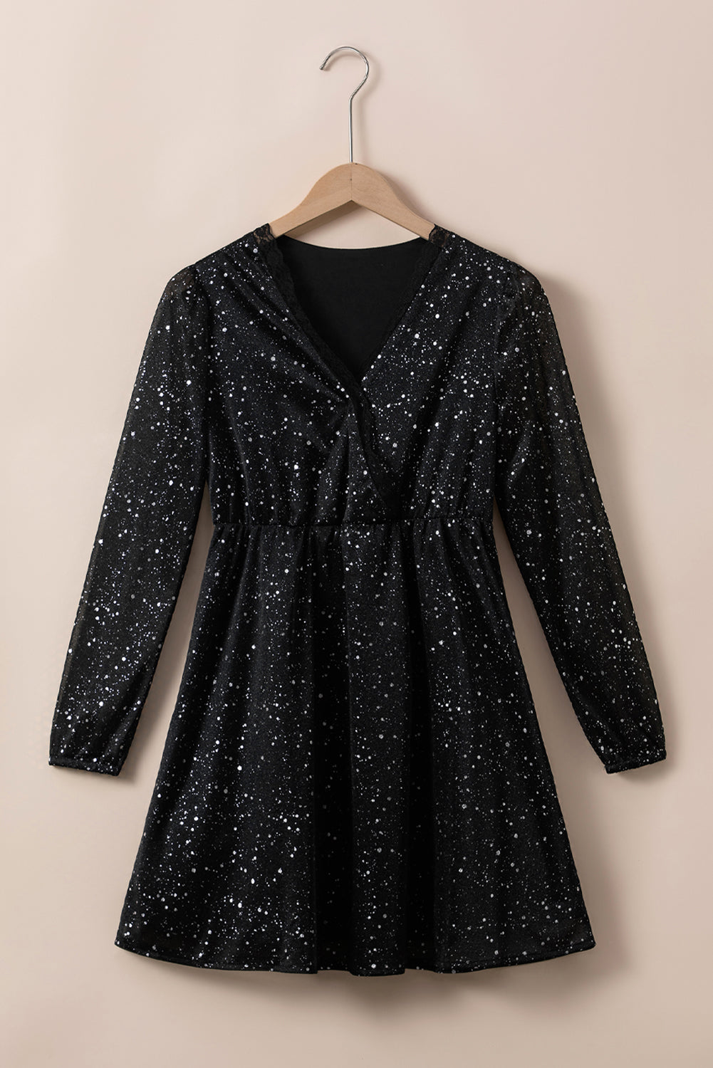 Mune | Elegant Black Glittering Dress With Mesh