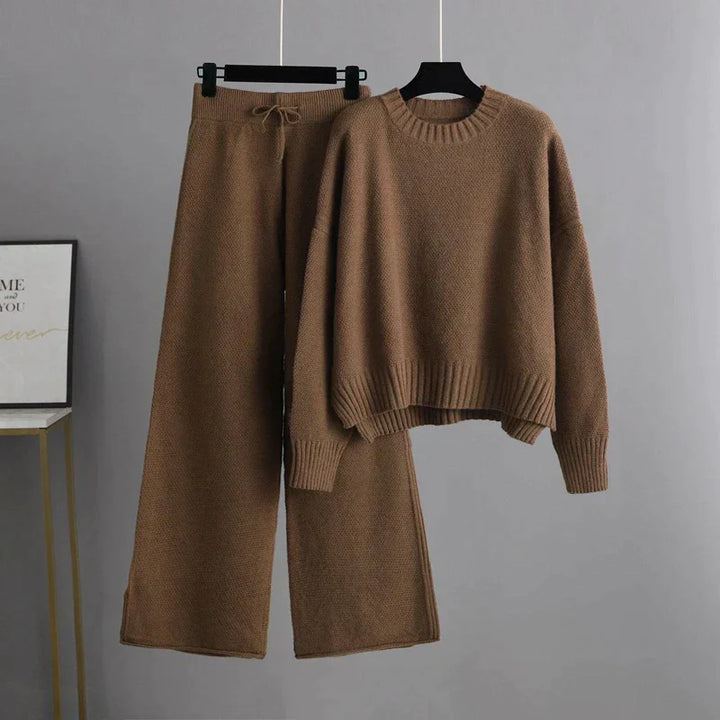 Mune | Winter Knit Duo: Sweater & Wide Pants Set