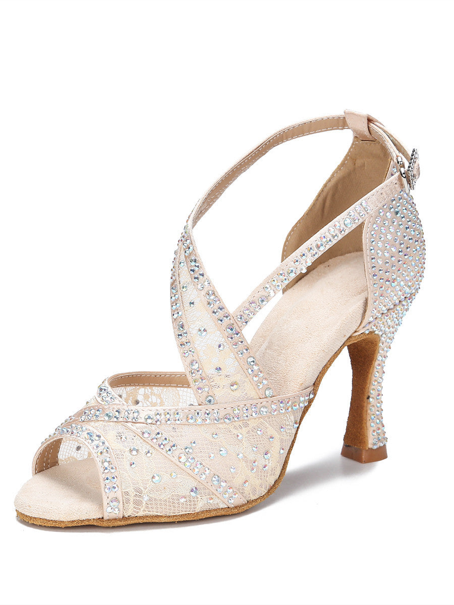 Mune Fashion | with Diamond Studded Latin Dance Shoes Women Adults
