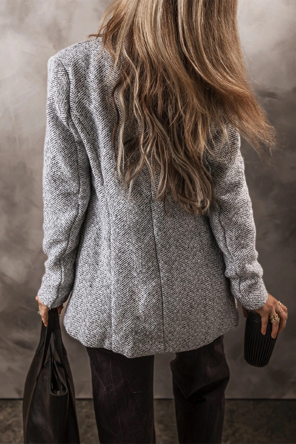 Mune | Gray Lapel Collar Jacket with Pockets