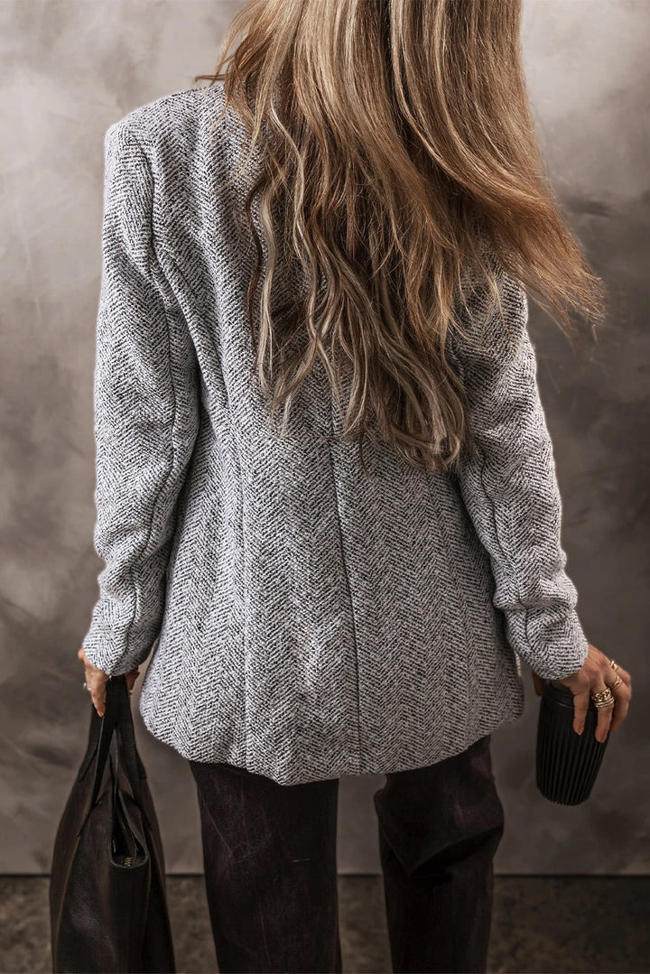 Mune | Gray Lapel Collar Jacket with Pockets