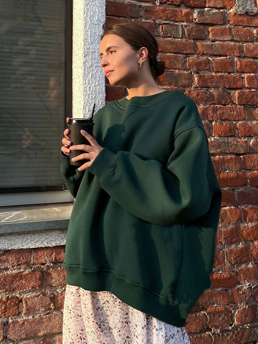 Mune | Women's Oversized Sweatshirt In Solid Color Design
