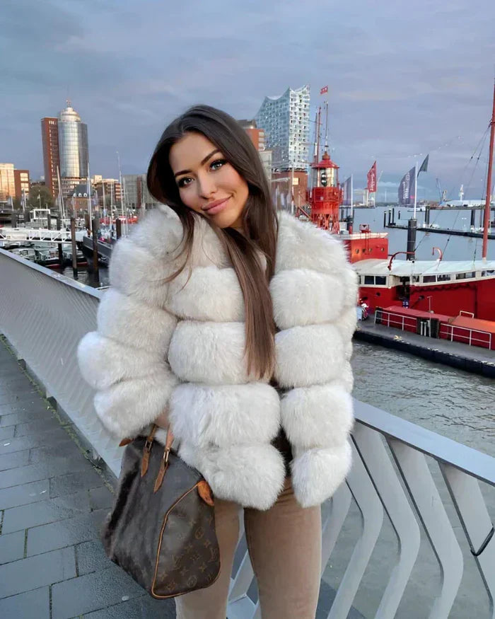 Mune | Faux Fur Puffer Coat Short Plush Winter Jacket