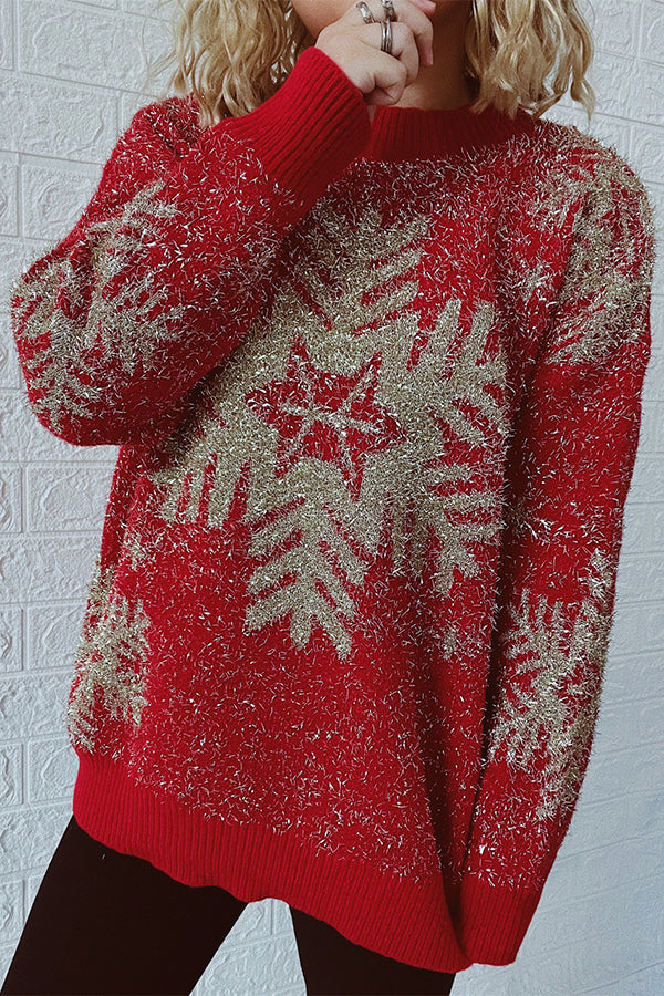 Mune | Christmas Pattern Knitted Round Neck Long Sleeve Sweater
