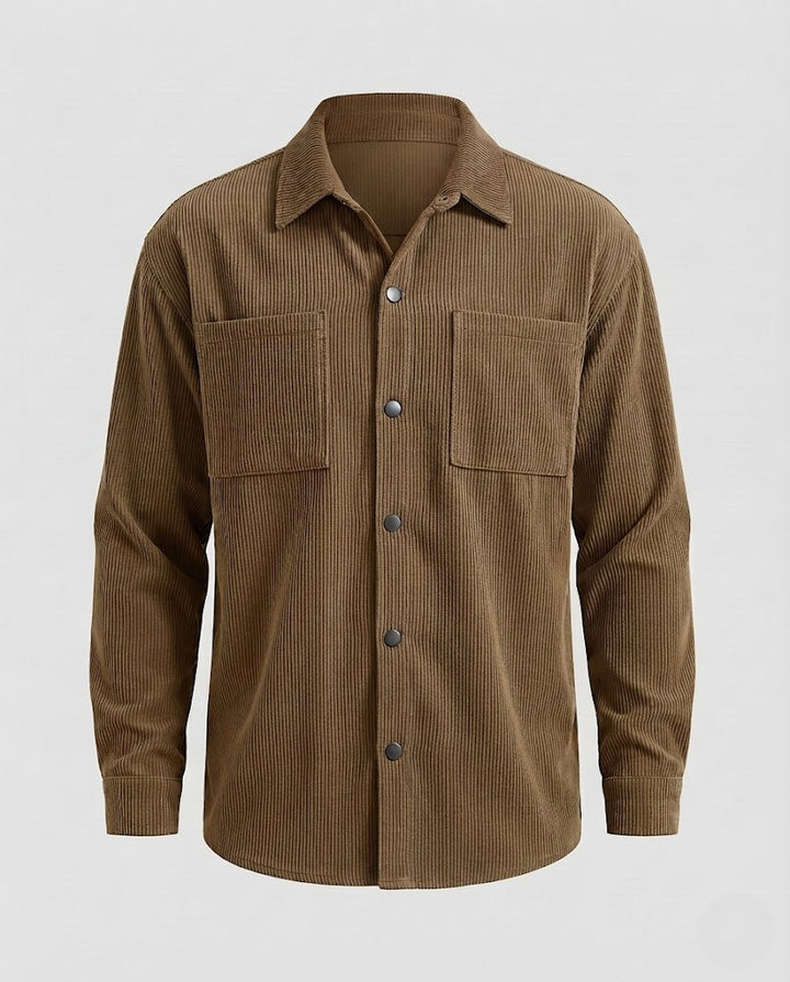 Men's cord overshirt with snap buttons, oversized fit and chest pockets Mune Fashion