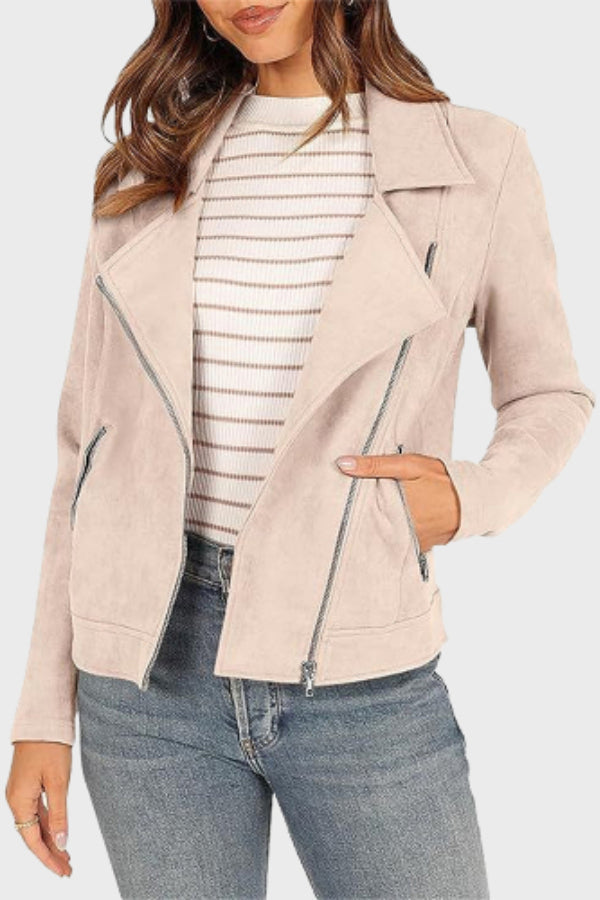 Mune | Suede Cropped Biker Jacket