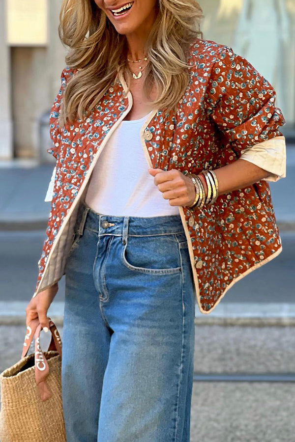 Mune | Cotton Floral Contrast Cotton Jacket