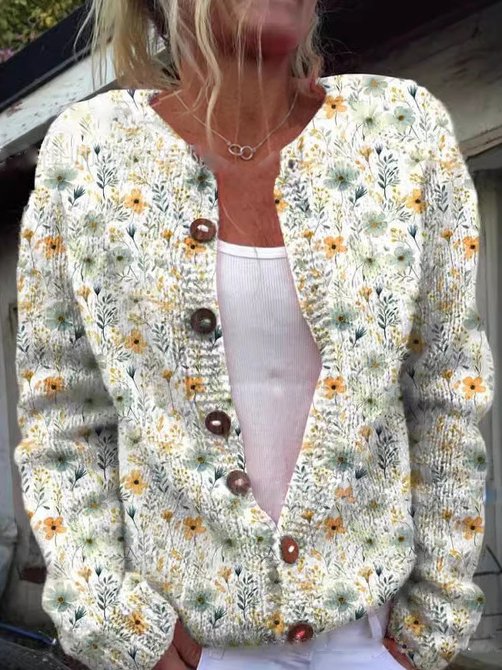 Mune | Soft Cardigan with Flower Embroidery