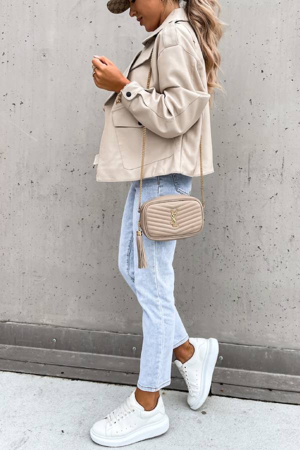 Mune | Leather Revers Pockets British Style Short Jacket