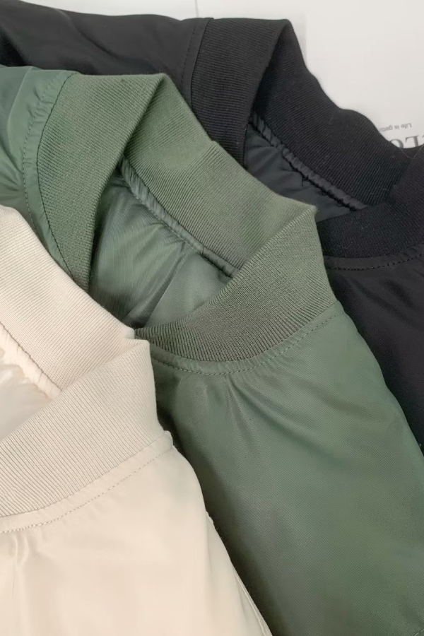 Mune | Collar Thickened One-Sided Flight Jacket Baseball Jacket
