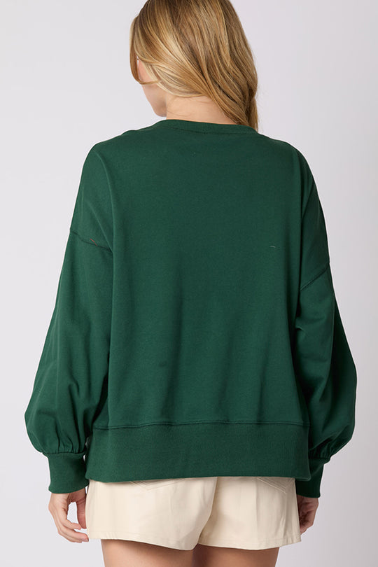 Mune | Christmas Bow Decorated Casual Long Sleeve Sweatshirt
