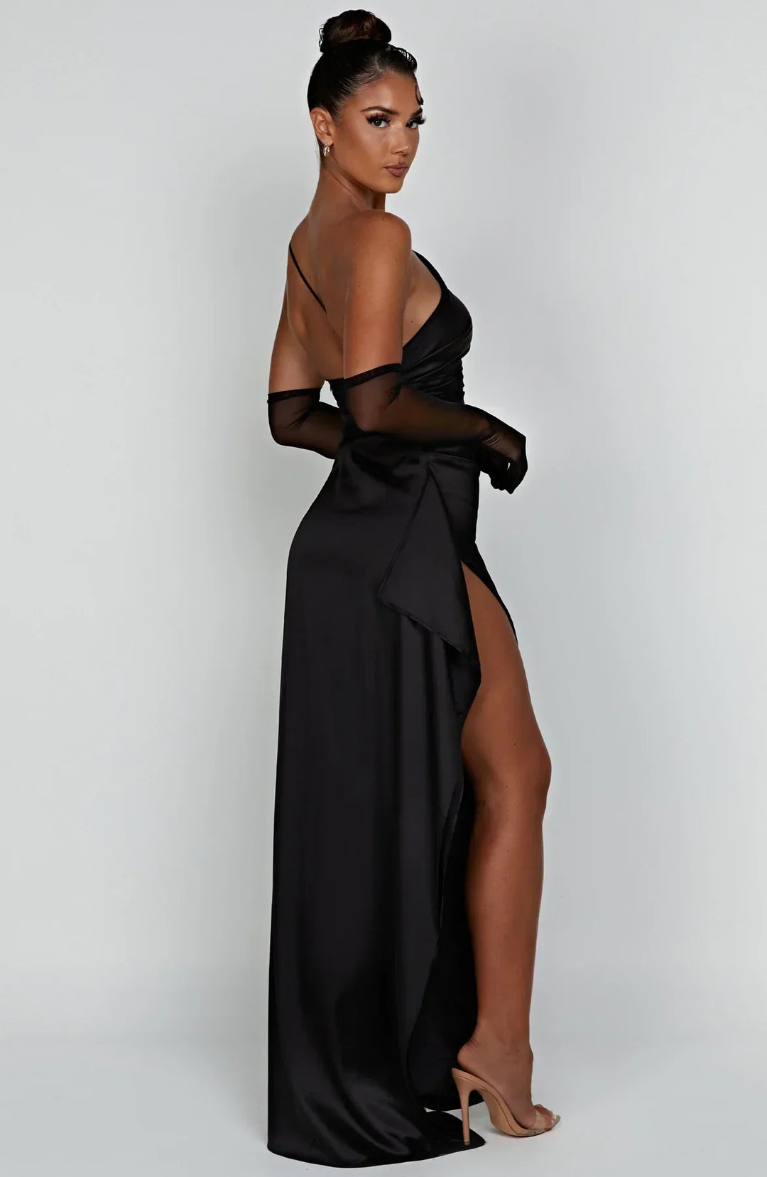 Mune | Satin Split Dress With One Shoulder