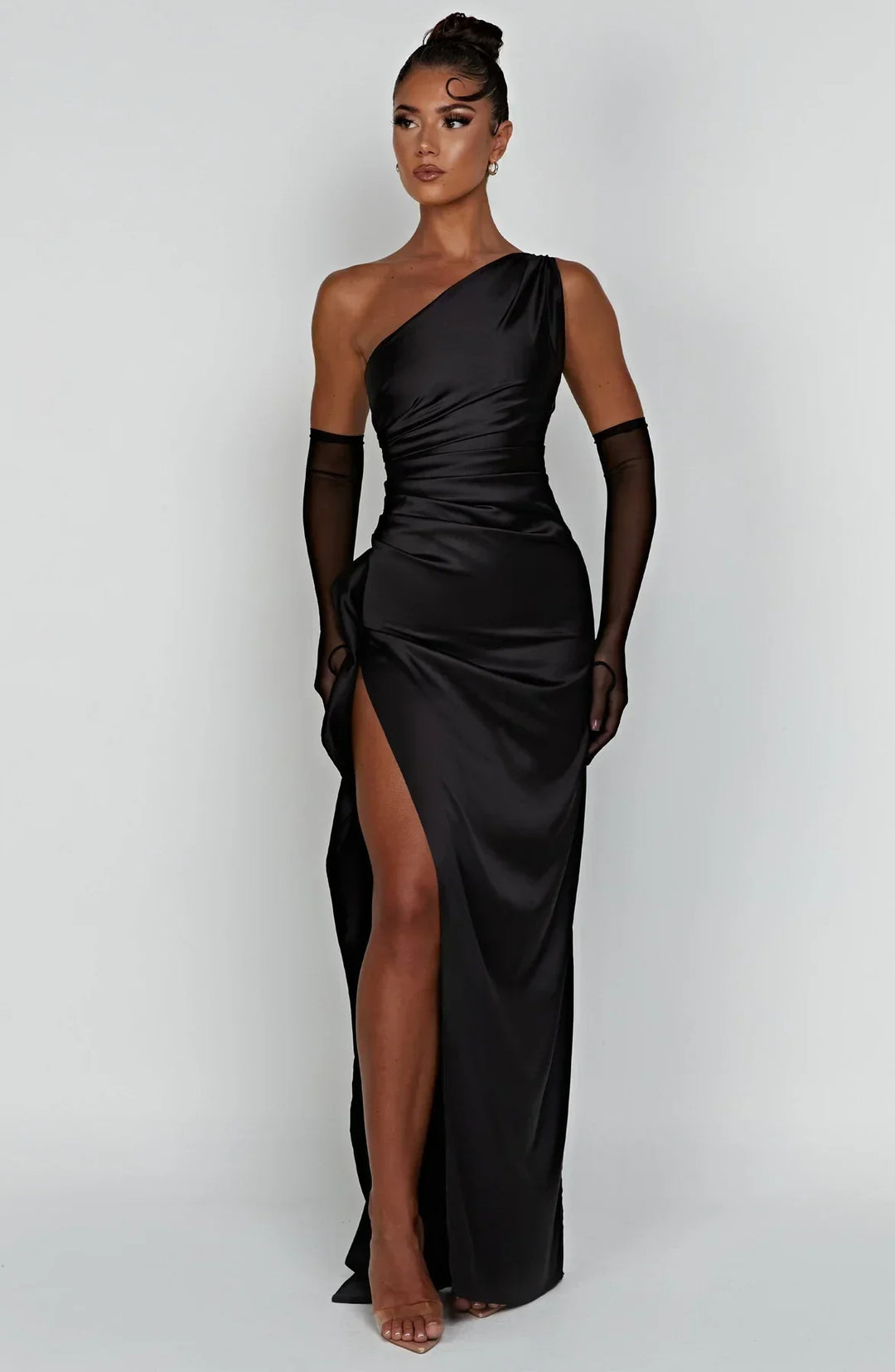 Mune | Satin Split Dress With One Shoulder