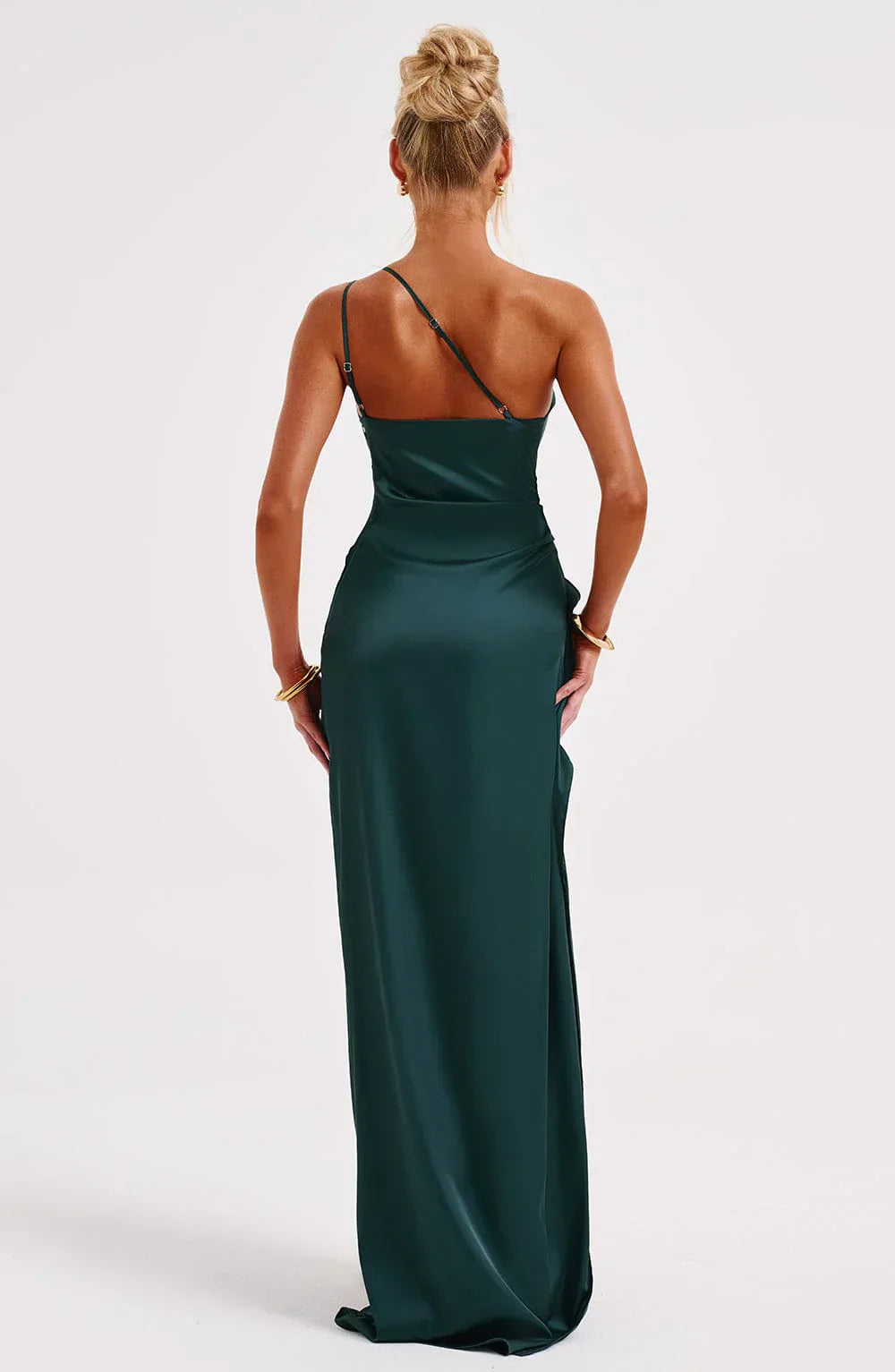 Mune | Satin Split Dress With One Shoulder