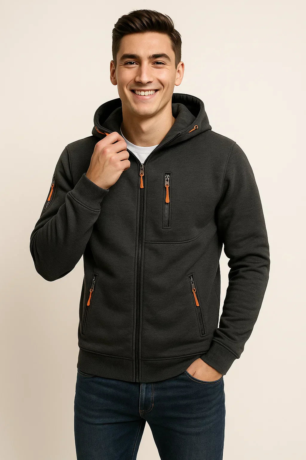Men’s Casual Zip Front Hoodie