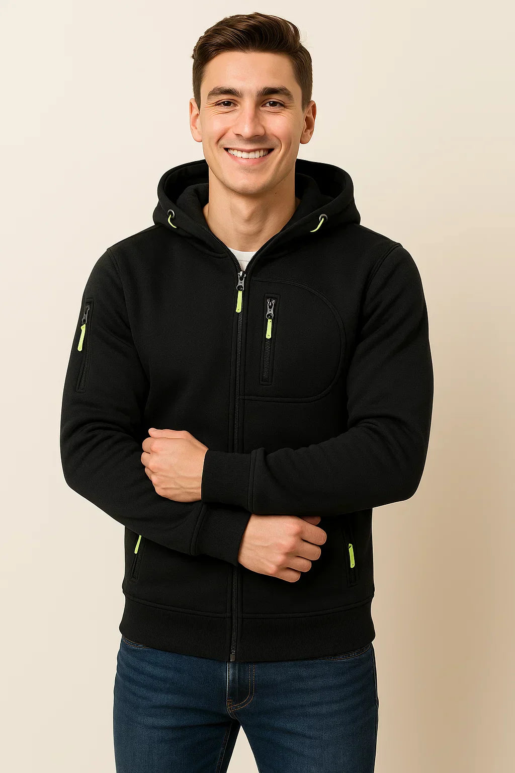 Men’s Casual Zip Front Hoodie