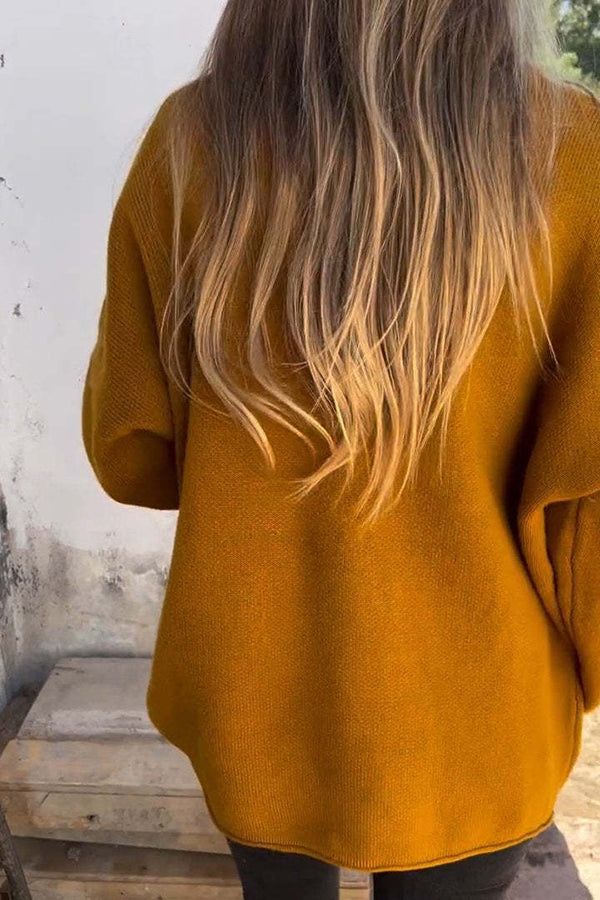 Mune | Color Crew Neck Long Sleeve Casual Zipper Pocket Cardigan