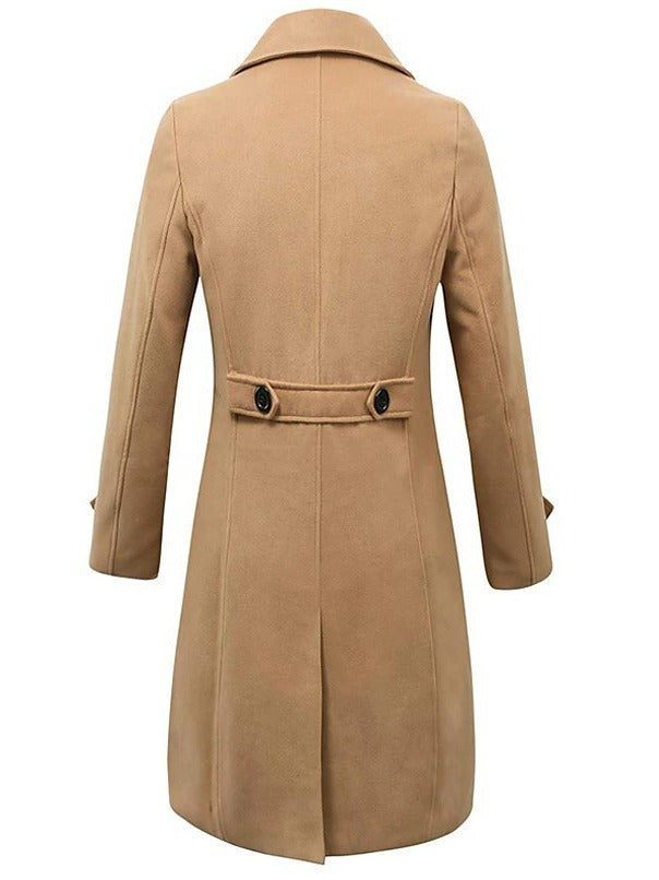 Mune | Woolen Men's Coat for Autumn and Winter Double-Breasted and Long