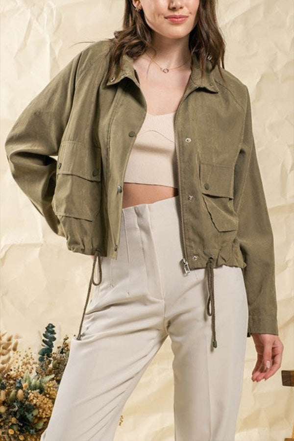 Mune | Checked Lapel Double-Button Two-Pocket Midi Jacket