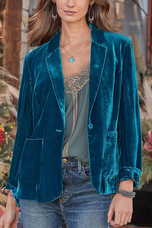 Mune | Velvet Cropped Top Small Blazer