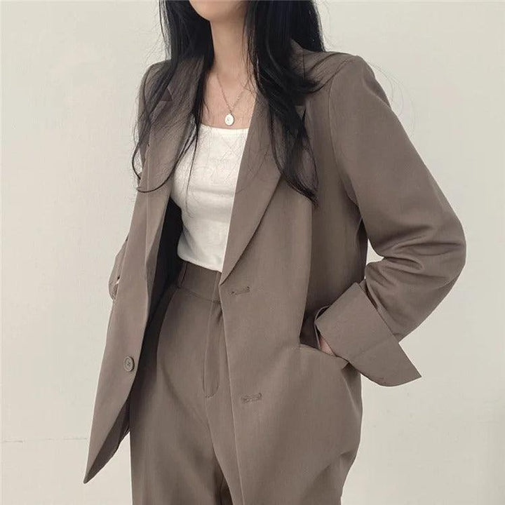 Women’s Tailored Suit Set with Long Blazer
