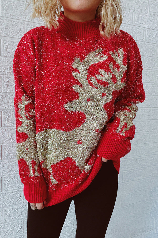 Mune | Christmas Pattern Knitted Round Neck Long Sleeve Sweater