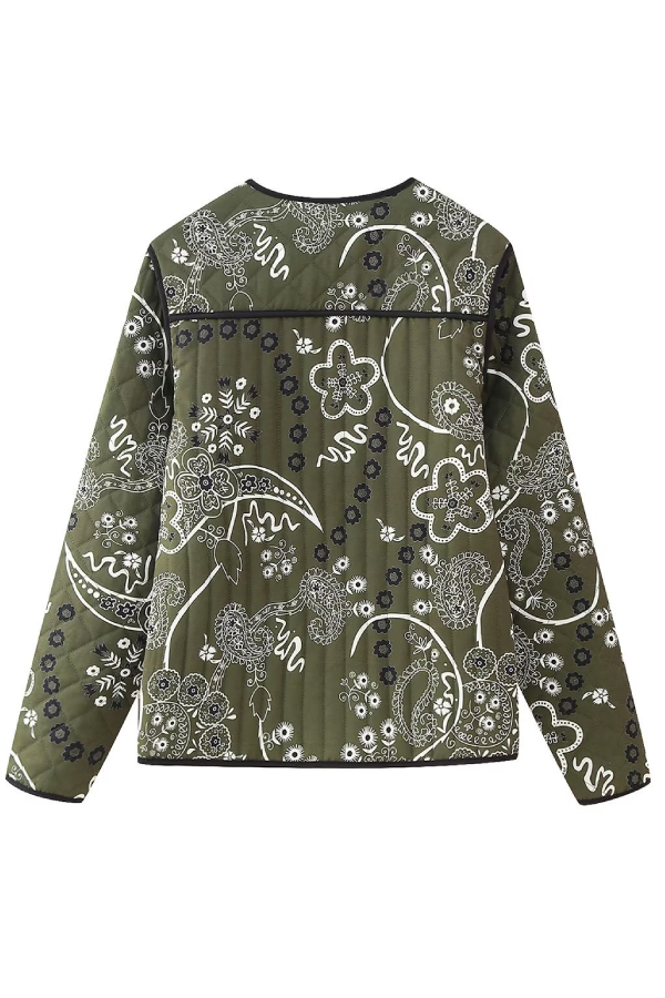 Mune | Print Bags Casual Crew Neck Jacket