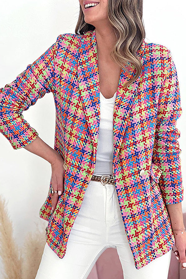 Mune | Arm Pockets Printed Double Button Casual Jacket