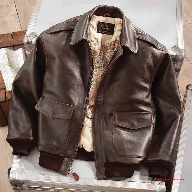 Mune | Retro Oversized Us Air Force Fur-Look Leather Coat