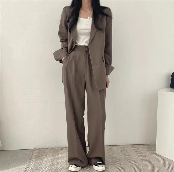 Women’s Tailored Suit Set with Long Blazer