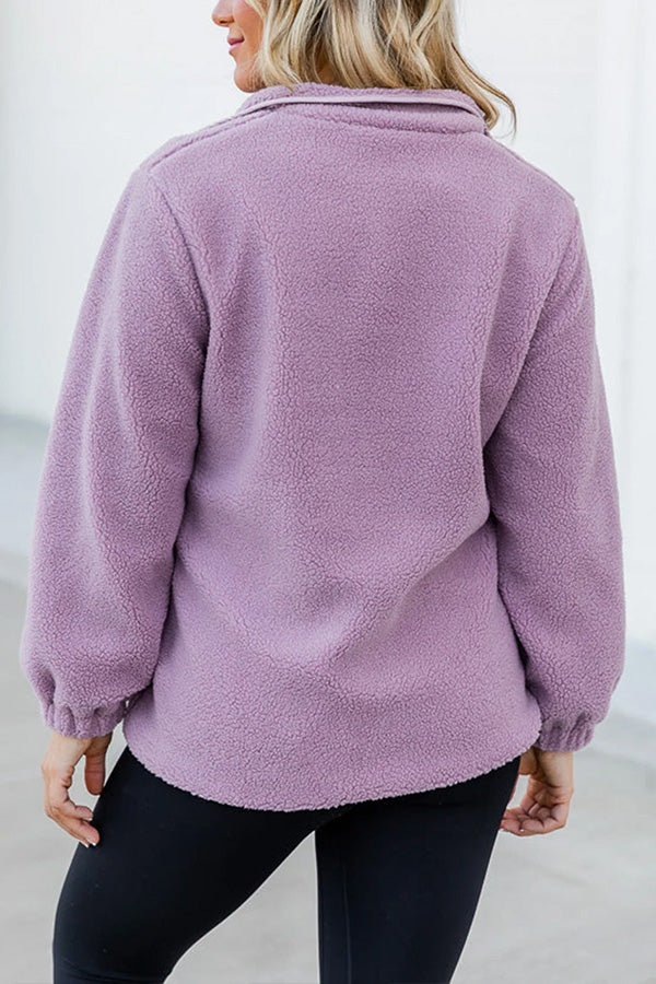 Mune | Sherpa Contrast Trim Zipper Pocket Jacket
