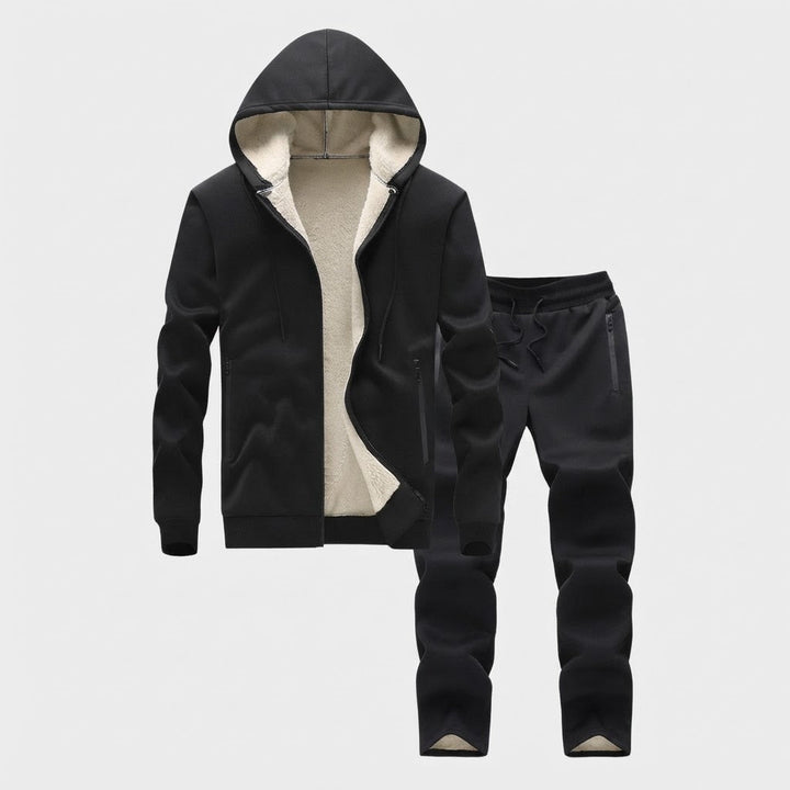 Men's fleece-lined tracksuit set with teddy lining and hoodie Mune Fashion