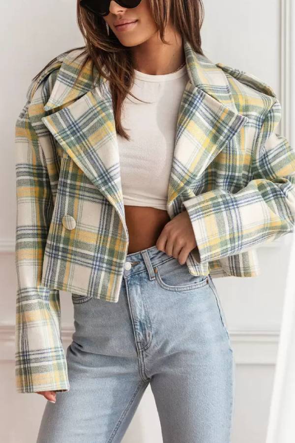 Mune | Autumn/Winter Reversible Collar Checkered Pattern Jacket