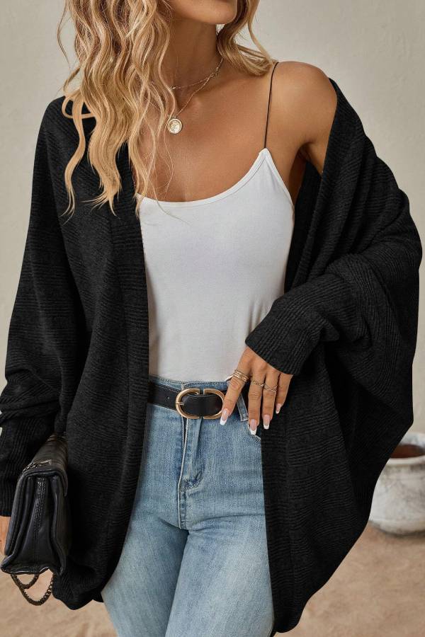 Mune | Bat Sleeve Cardigan Loose Knit Jacket