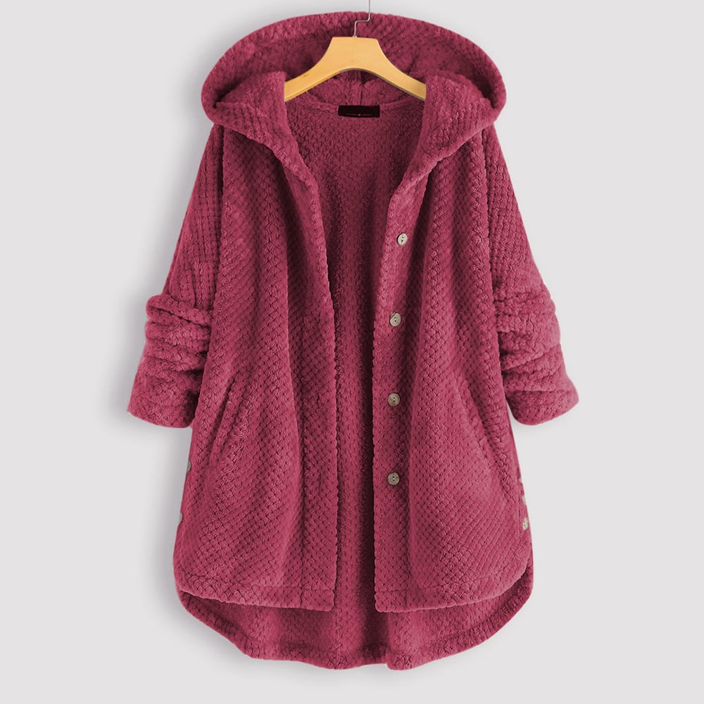 Mune | Mid-length, reversible fleece jacket with hood for winter
