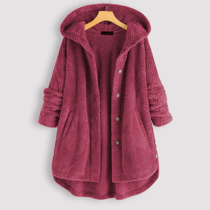Mune | Mid-length, reversible fleece jacket with hood for winter