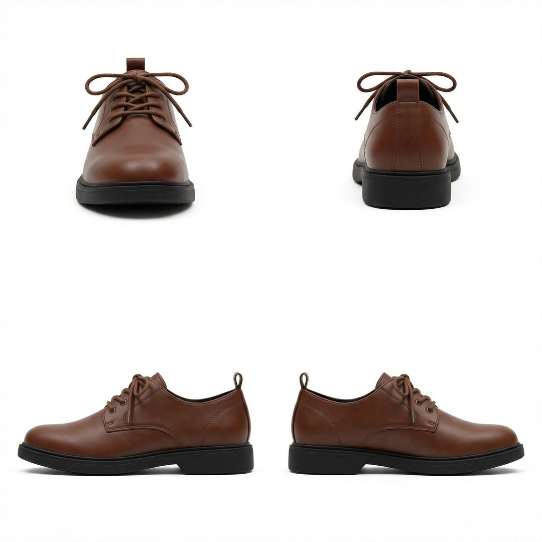 Men's Elegant Leather Lace-up Shoes with Non-slip Sole Mune Fashion