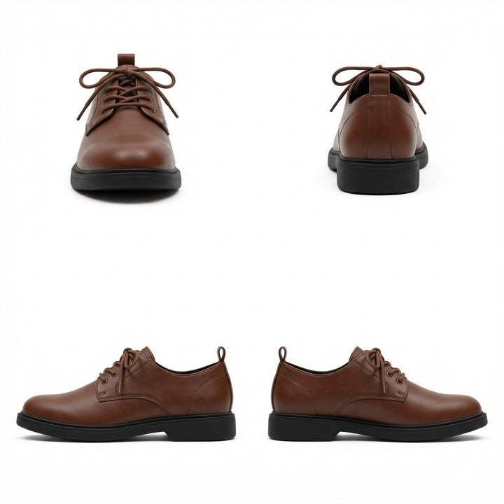 Men's Elegant Leather Lace-up Shoes with Non-slip Sole Mune Fashion