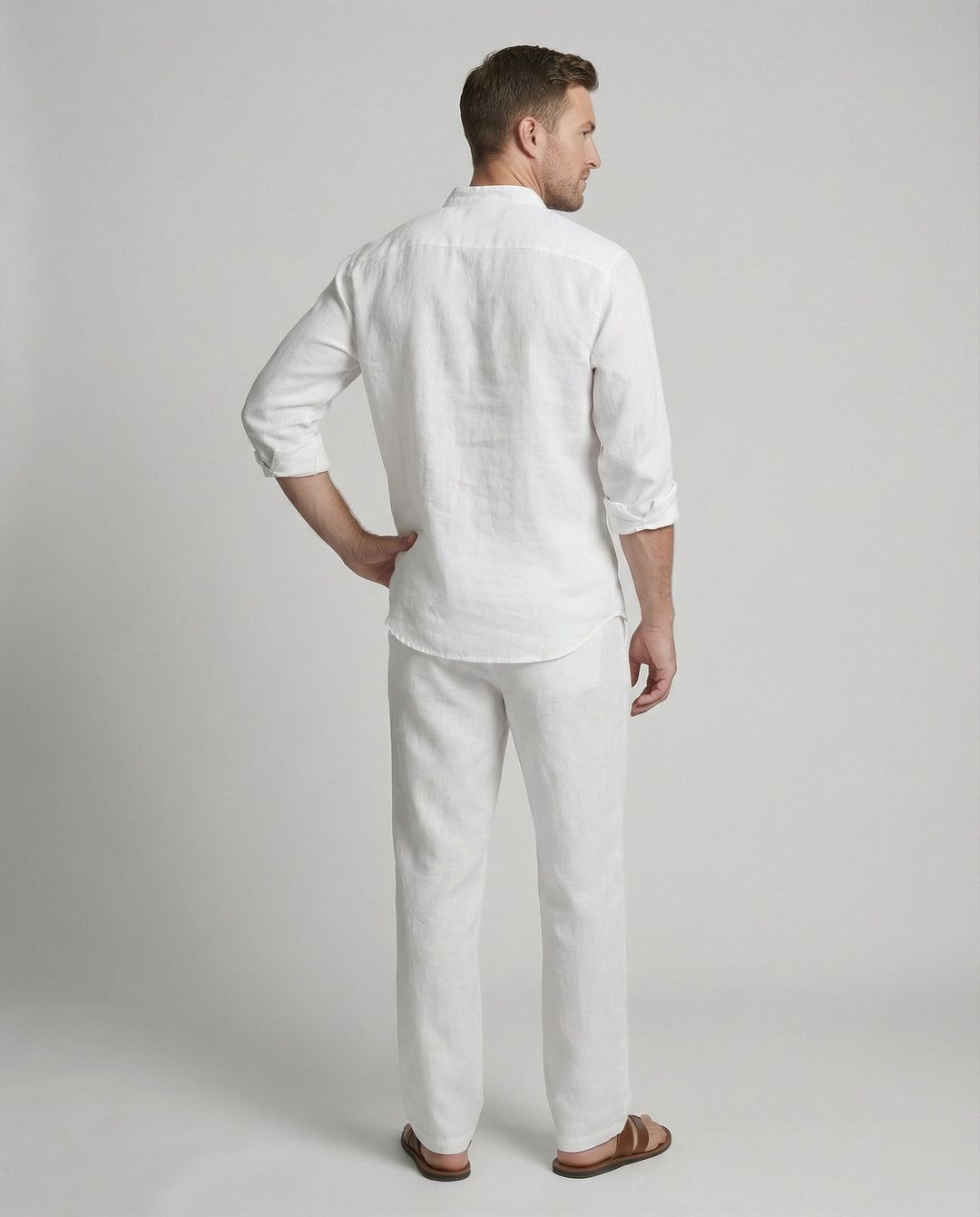 Elegant Linen Shirt With Collar