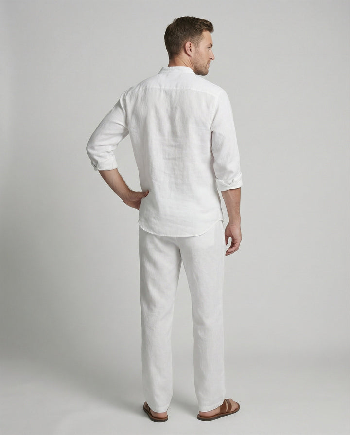 Elegant Linen Shirt With Collar
