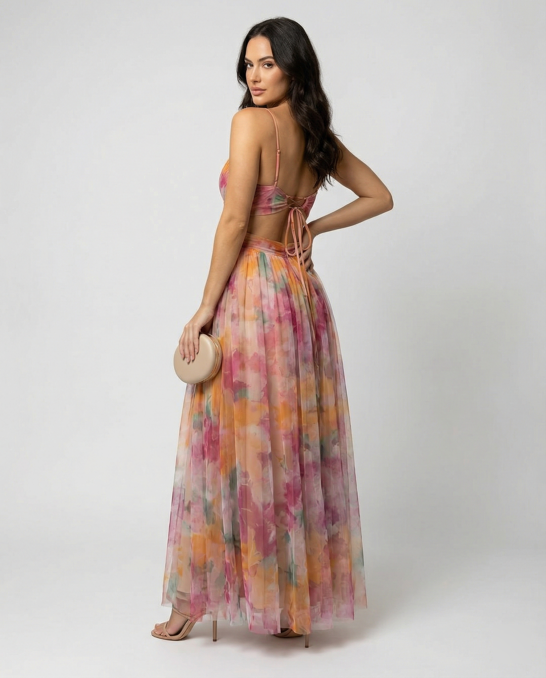 Elegant maxi dress in beautiful floral pattern for festive occasions | Mune Fashion