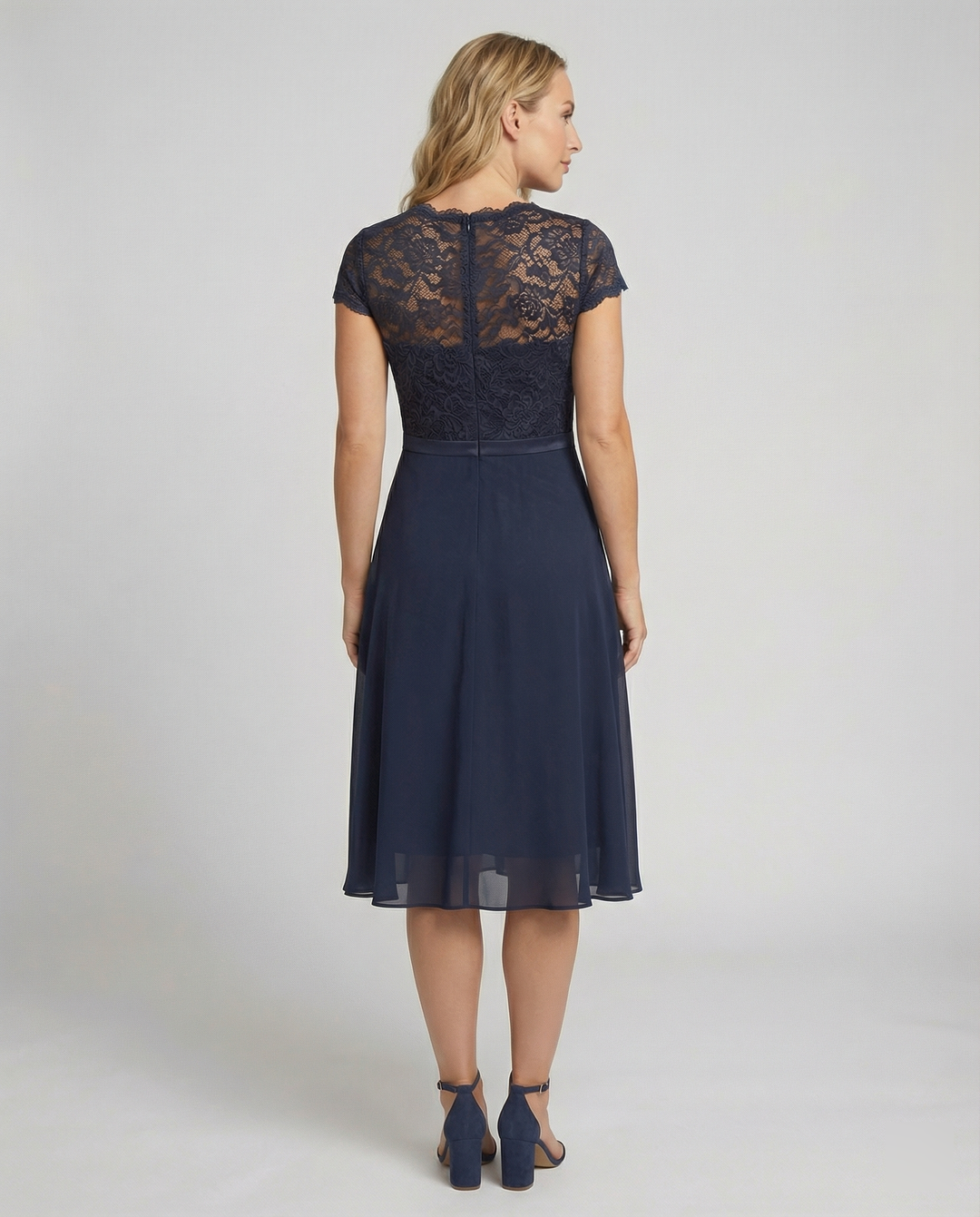 Transparent short-sleeved elegant dress