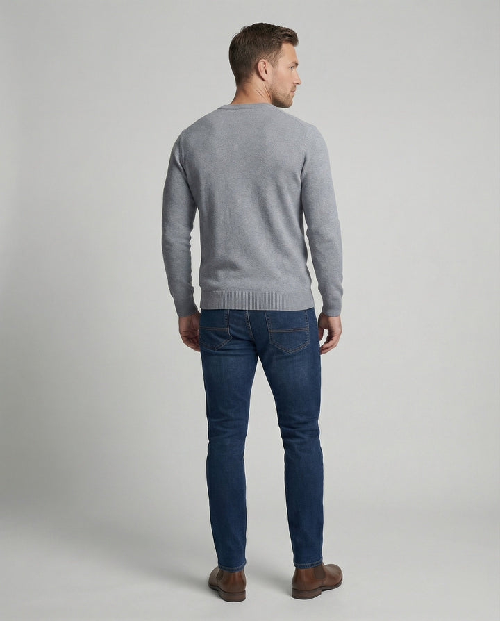 Men's V-neck fine knit sweater Mune Fashion